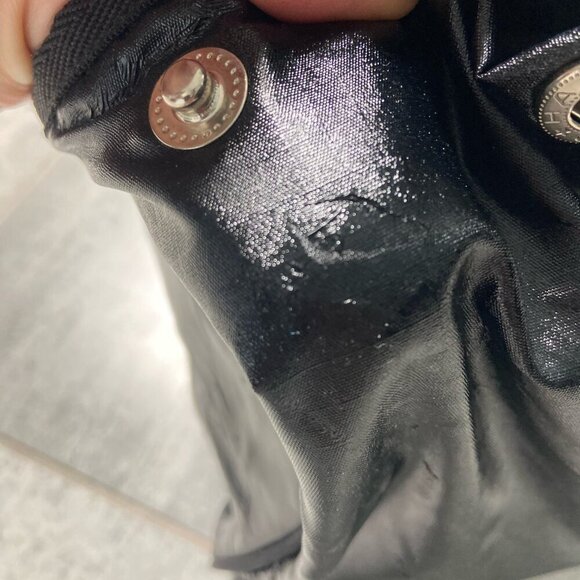 LeSportsac Black Liquid Patent Coated Nylon Tote / Cross‑Body Bag - Picture 15 of 16